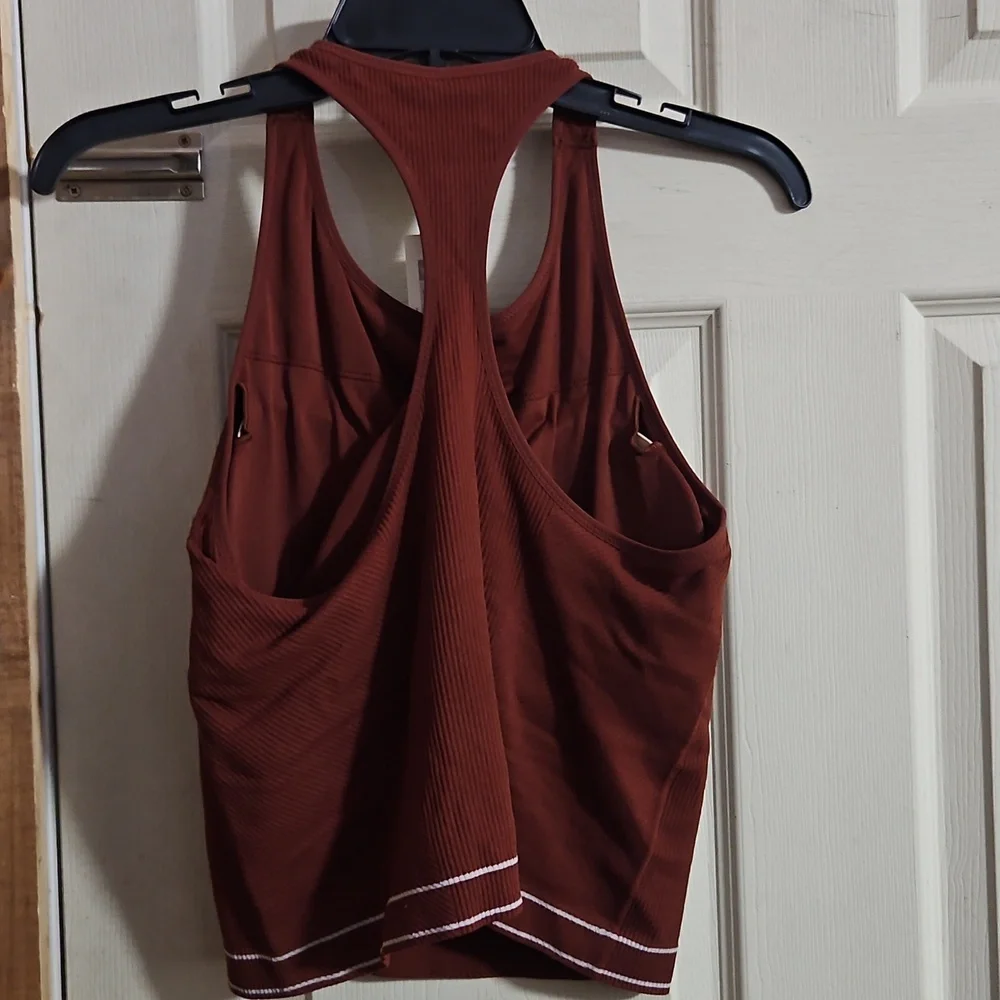 CALIA Women's High Neck Seamless Brami: RED BROWN: NEW WITH TAGS: SIZE XXL
